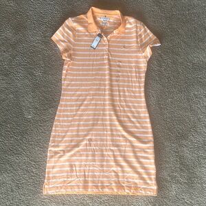 Orange Striped Polo Dress